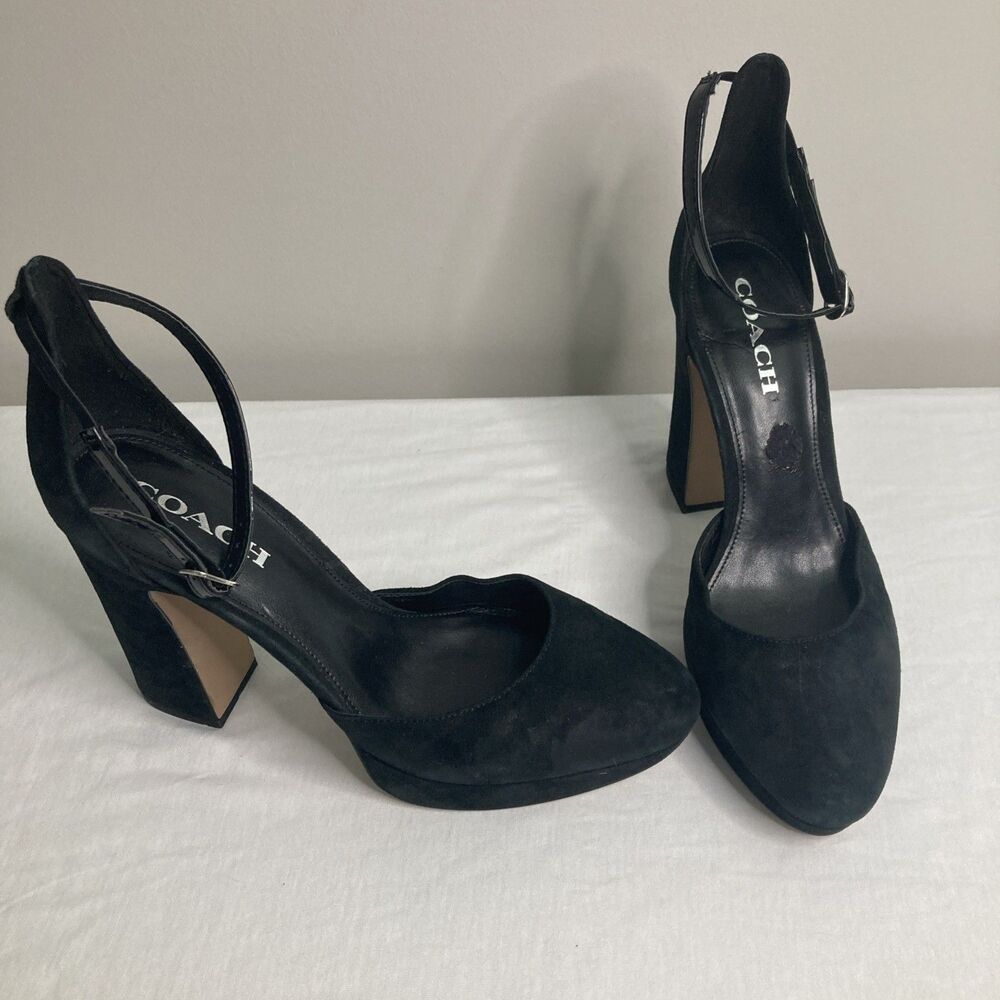 Coach Womens Chrystie Closed Toe Ankle Strap Casual Platforms Fashion Heels 9B
